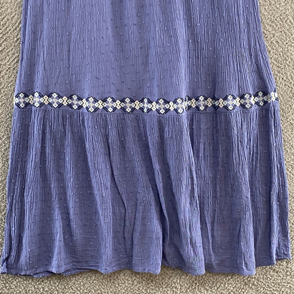 Lucky Brand Midi / Maxi Dress Womens Medium Peasant Cottagecore Prairie Boho - Picture 3 of 12